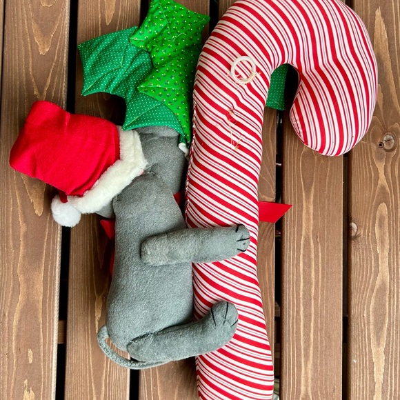 Festive Vintage Mouse on Candy Cane Plush 20" - Picture 3 of 5